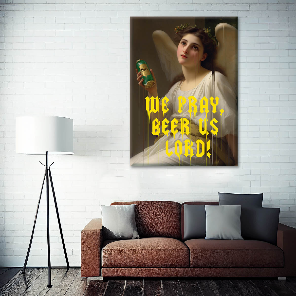 "We Pray, Beer Us Lord" canvas print