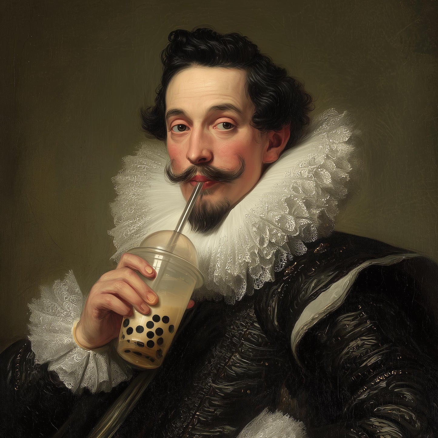 "Bubble tea man" LE 2/5 canvas art print