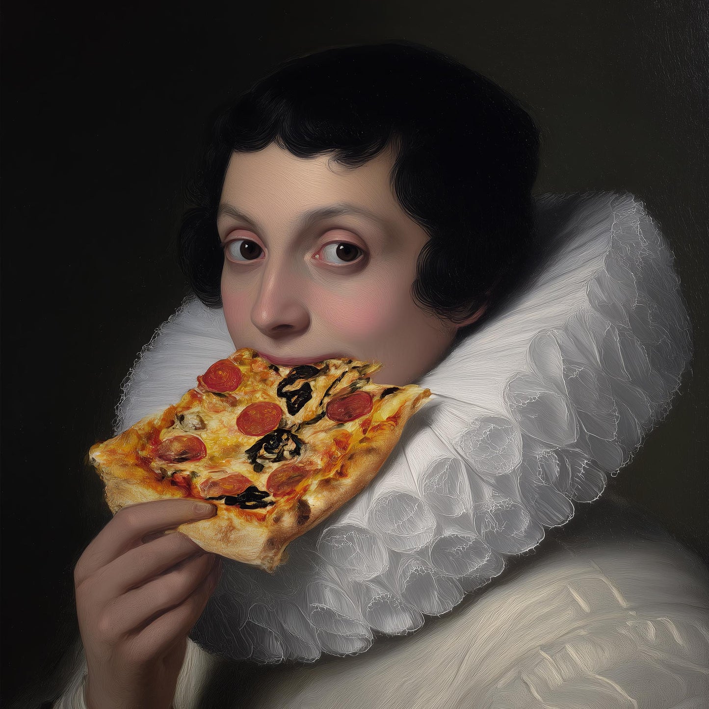 "Pepperoni gaze" LE 4/5 canvas art print