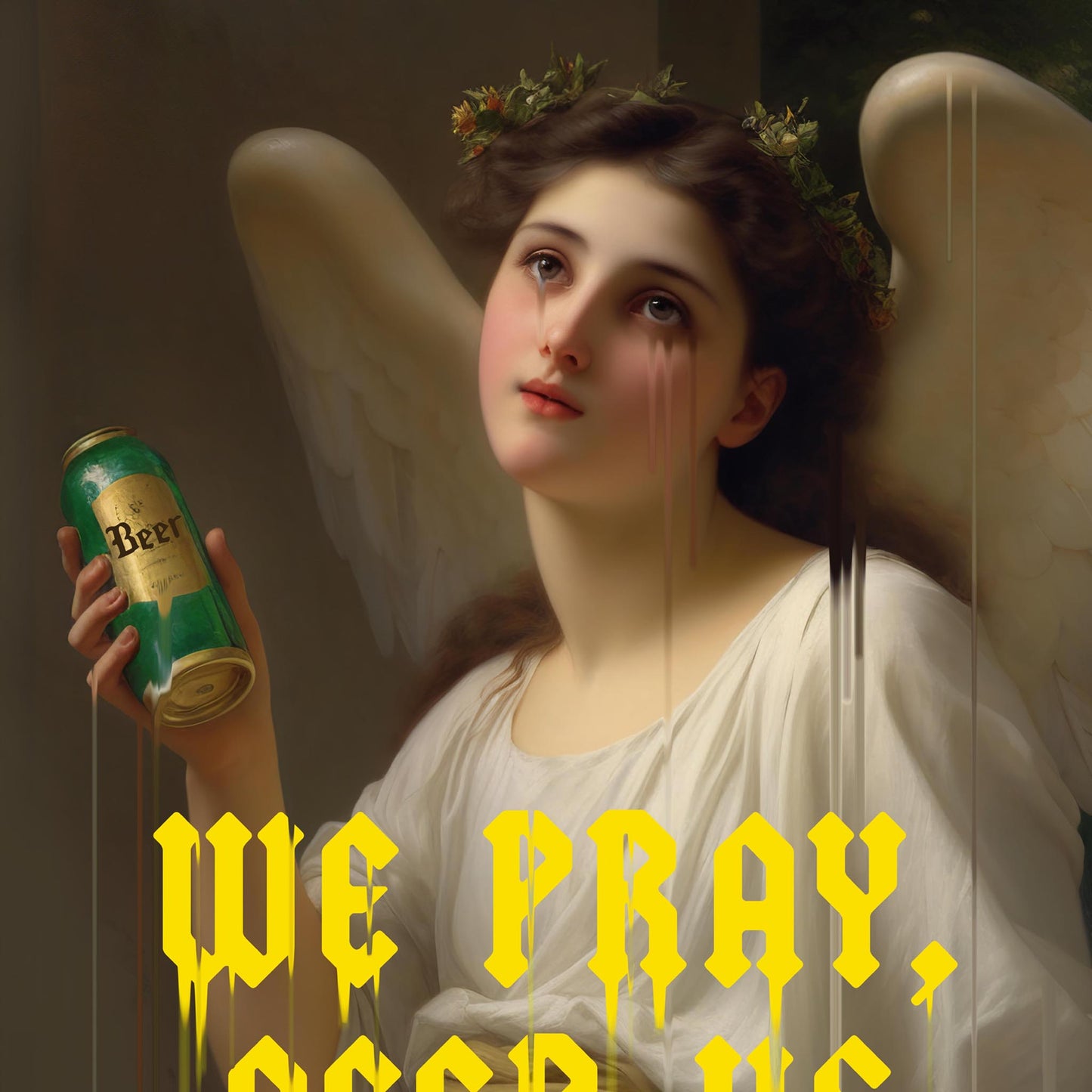 "We Pray, Beer Us Lord" canvas print