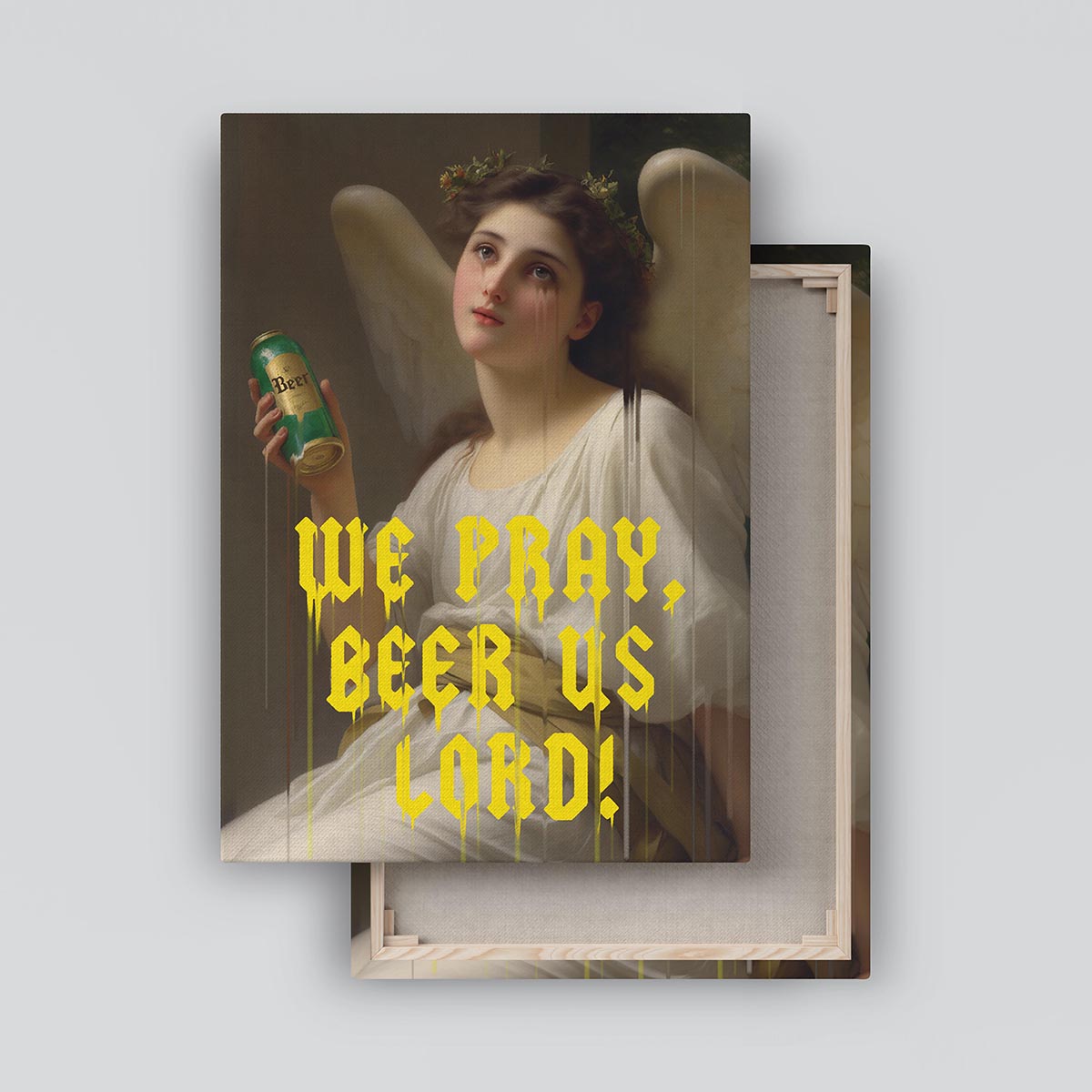 "We Pray, Beer Us Lord" canvas print