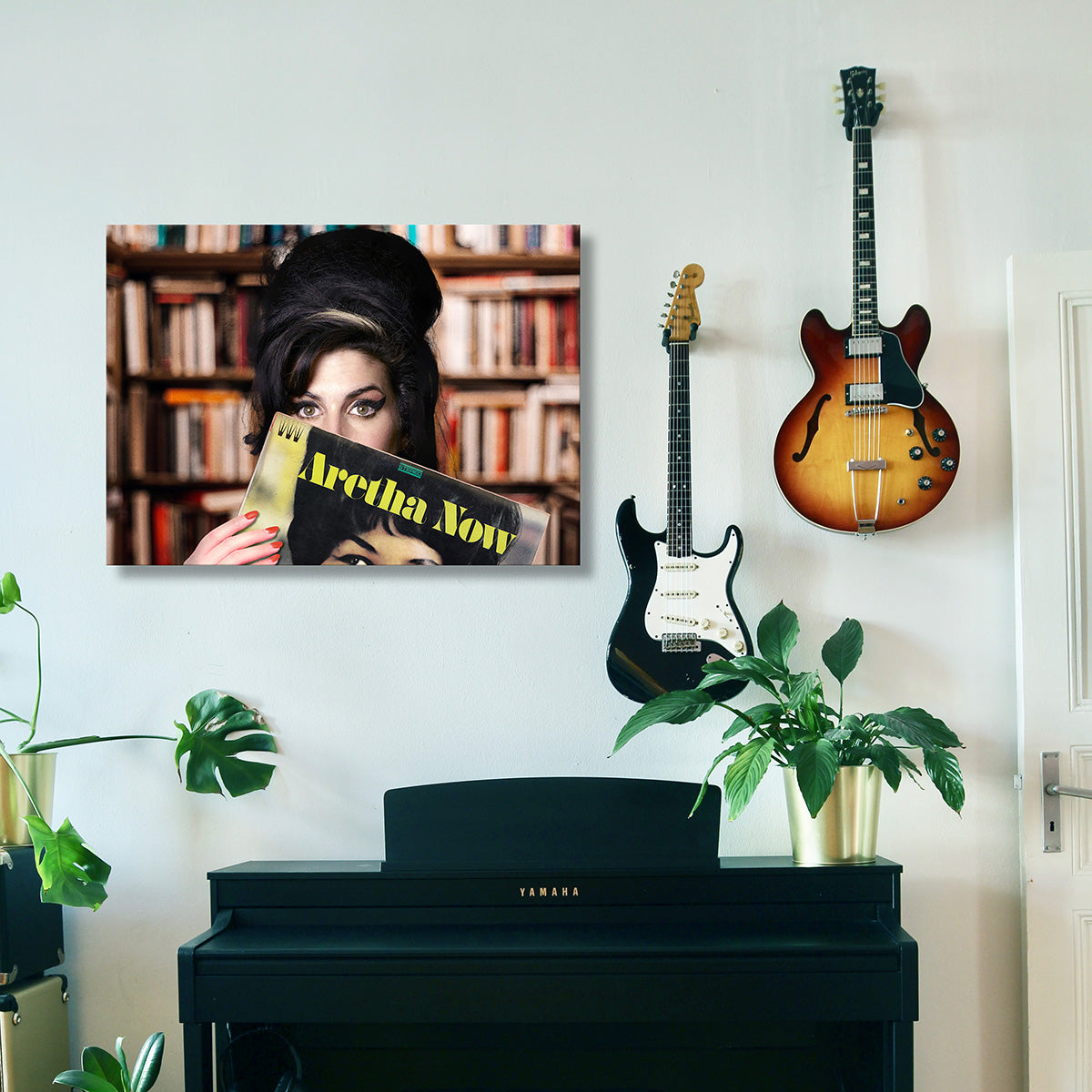 "Amy At The Vinyl Store" canvas print