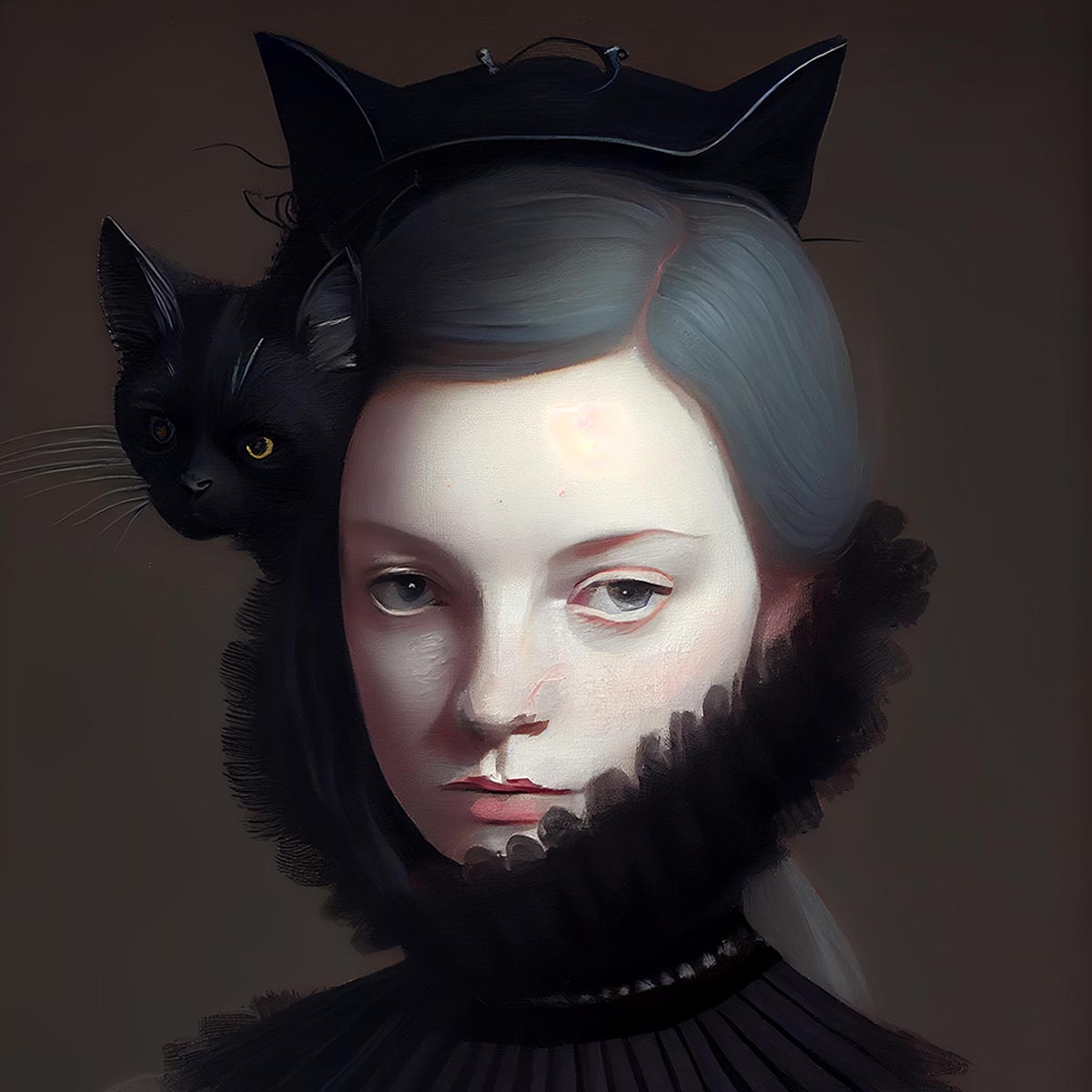 "Miss Black Kitty" canvas print
