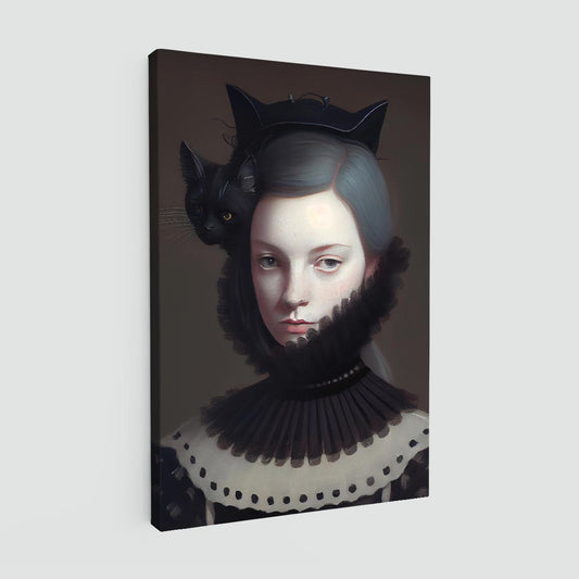 "Miss Black Kitty" canvas print