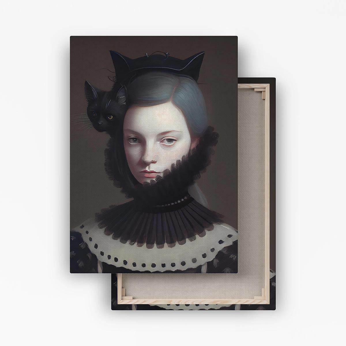 "Miss Black Kitty" canvas print