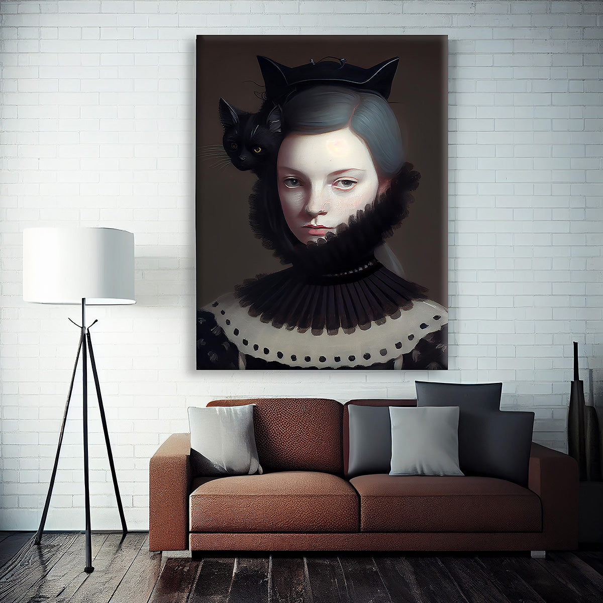 "Miss Black Kitty" canvas print