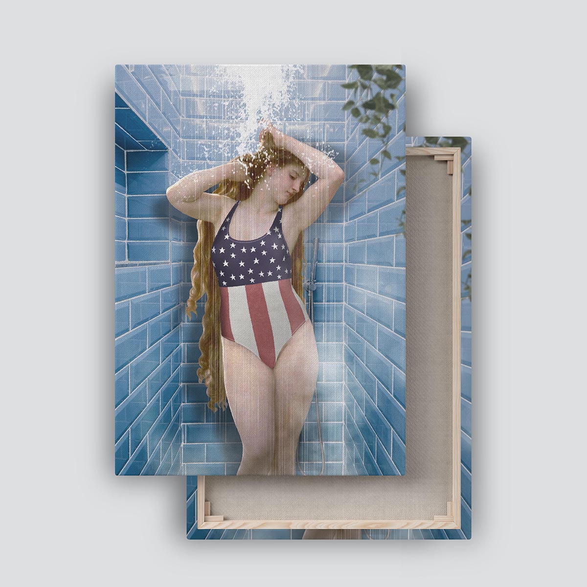 "Beauty In Shower" canvas print
