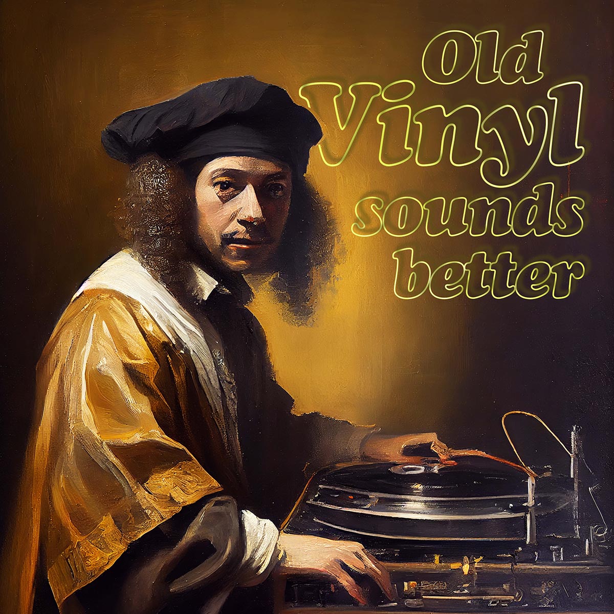 "Old Vinyl Sounds Better" canvas print