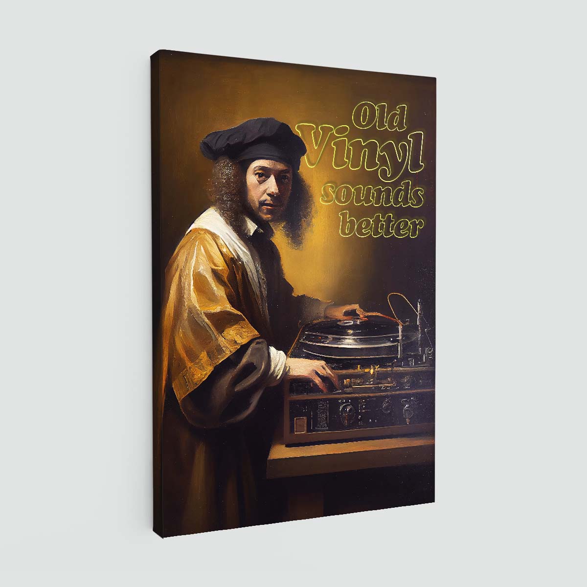 "Old Vinyl Sounds Better" canvas print