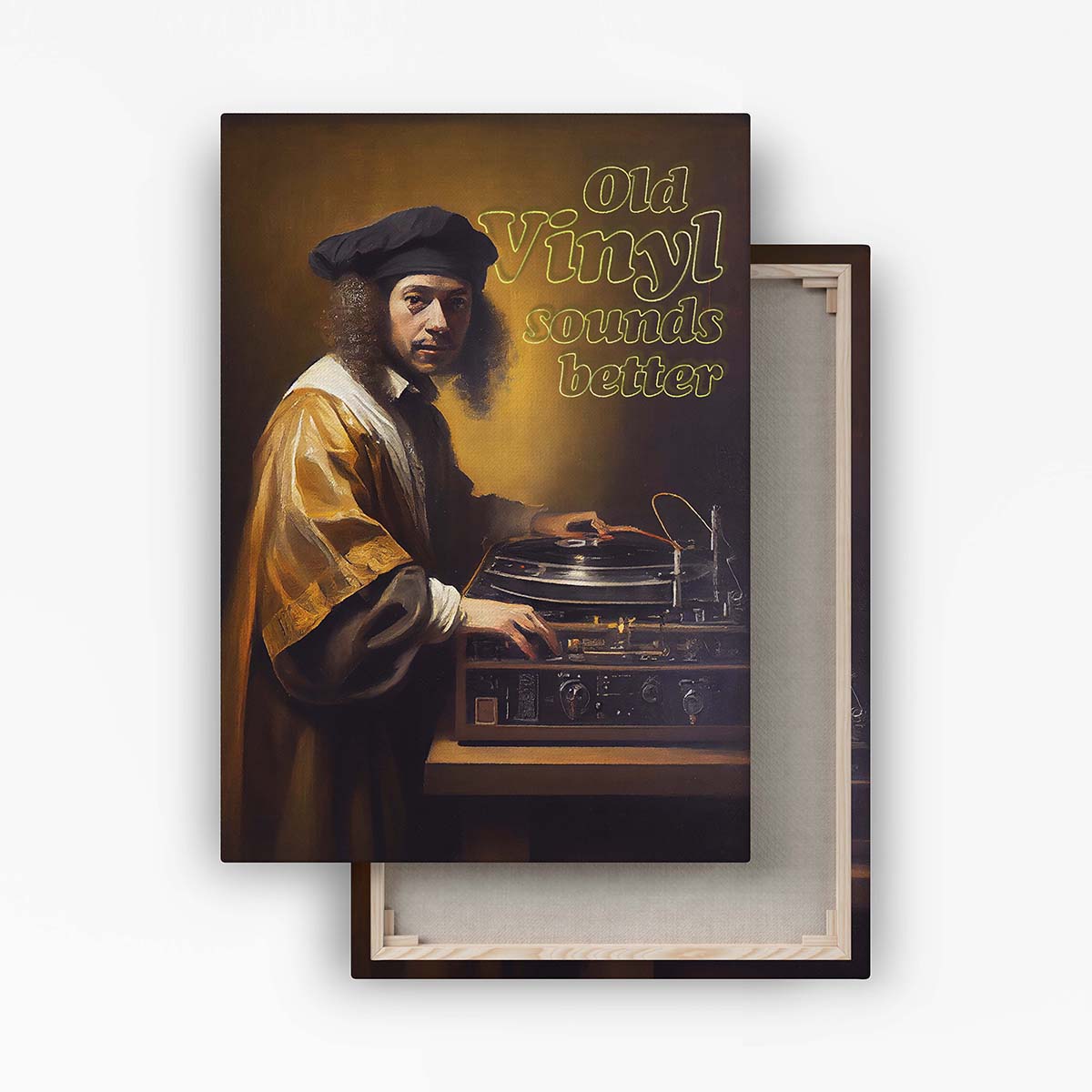 "Old Vinyl Sounds Better" canvas print