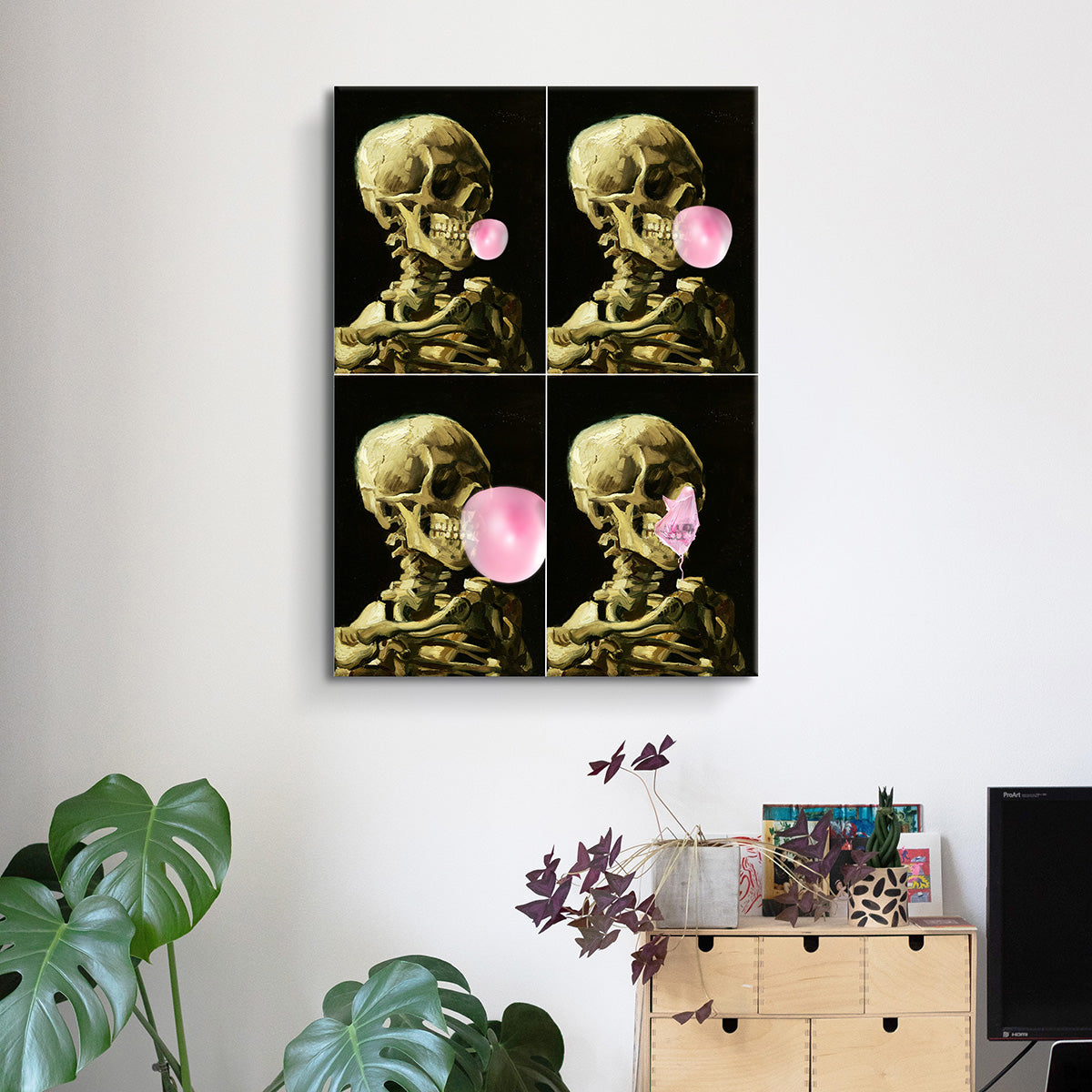 "Skull Gum Explosion" canvas print