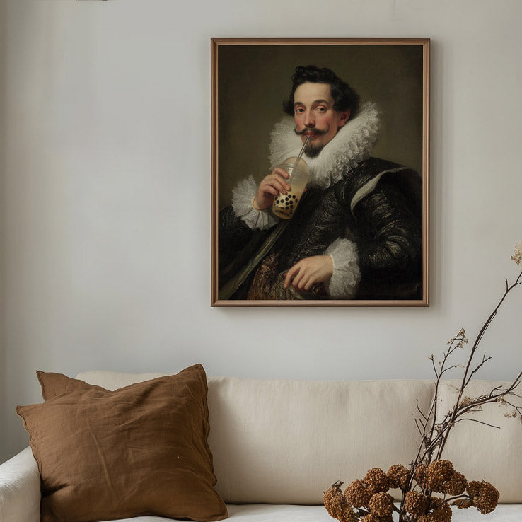 "Bubble tea man" LE 2/5 canvas art print