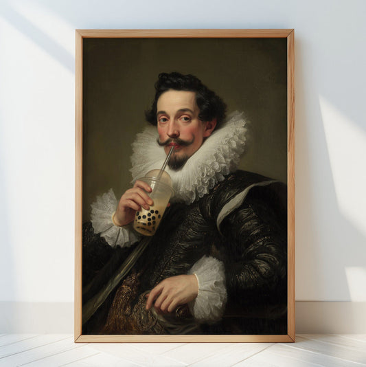 "Bubble tea man" LE 2/5 canvas art print