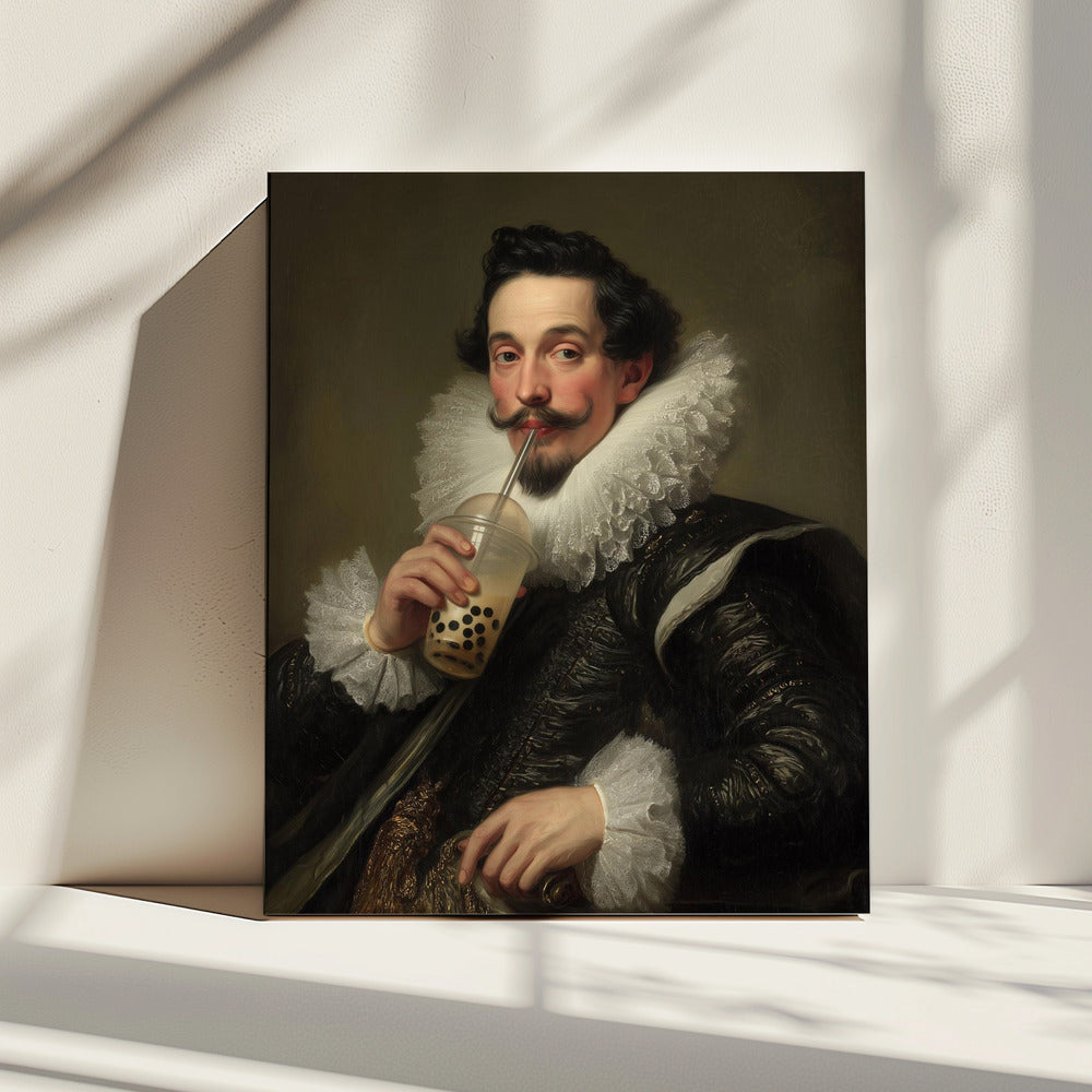 "Bubble tea man" LE 2/5 canvas art print