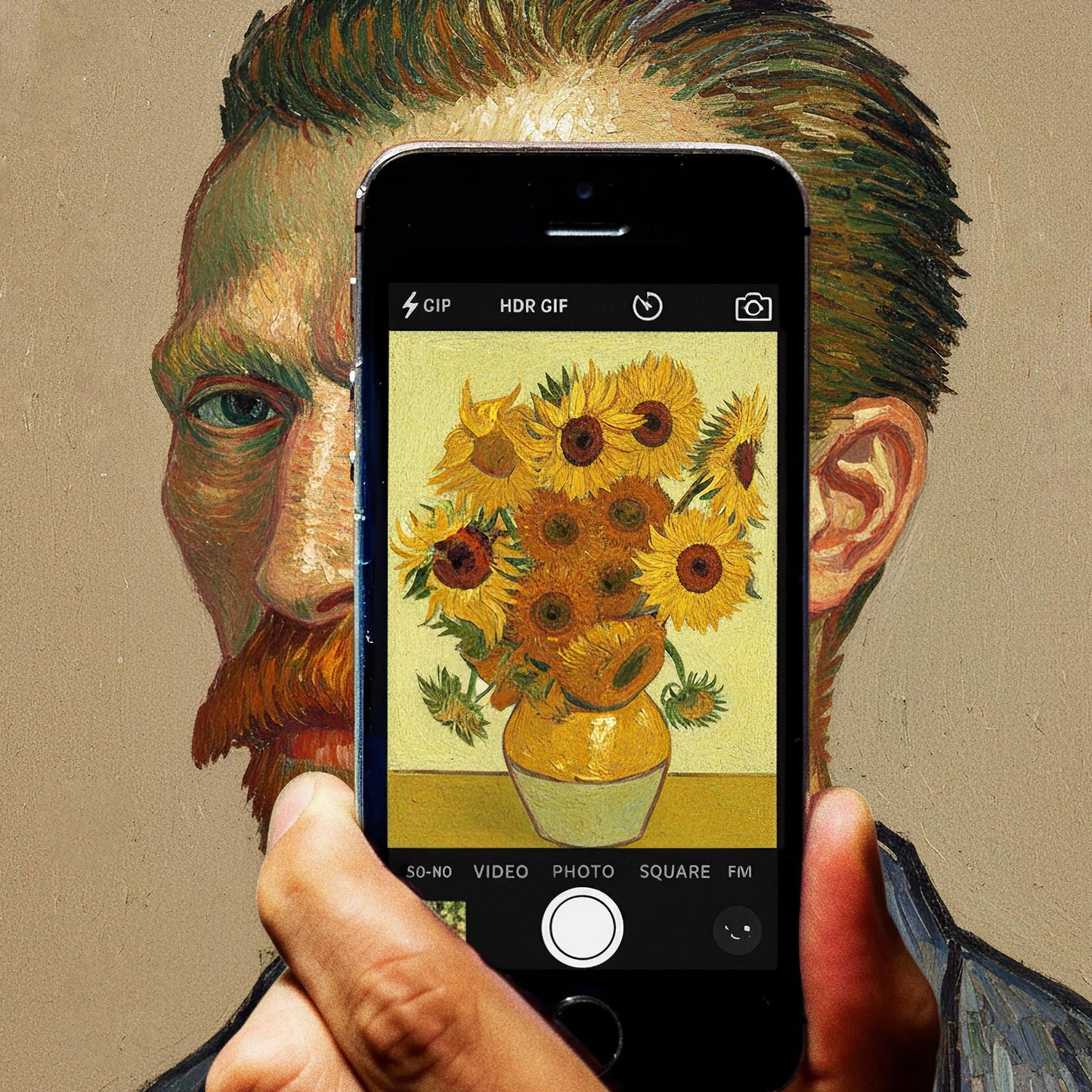 "Sunflowers Selfie" fine art print