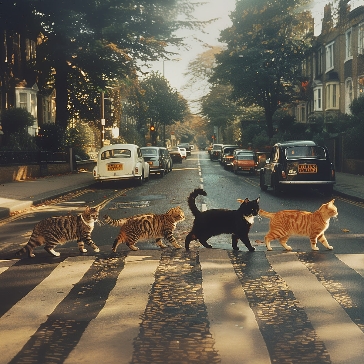 "Kitty Abbey Road" fine art print