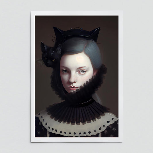 "Miss Black Kitty" fine art print