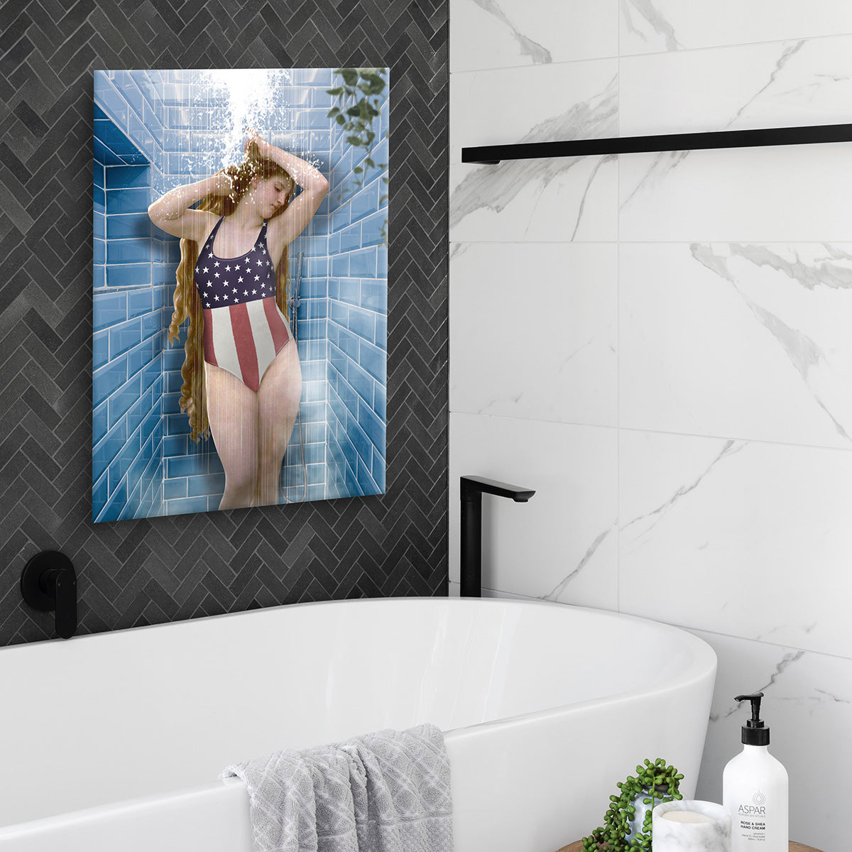 "Beauty In Shower" canvas print