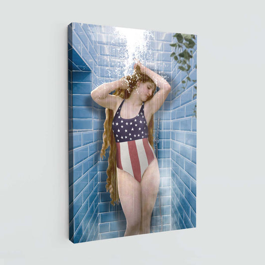 "Beauty In Shower" canvas print